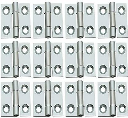 Screwtight Butt Hinge Small Hinge Bright Zinc Plated on Iron 1 Inch Pack of 12 Pcs Butt/Mortise Hinge
