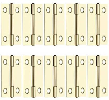 Screwtight Butt Hinge Small Hinge Brass Effect on Iron 2 Inch Pack of 10 Pcs Butt/Mortise Hinge