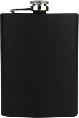 Protos India.Net Hip Flask 260ml 9OZ Black Matte Finish Drinks Pocket Stainless Steel Hip Flask