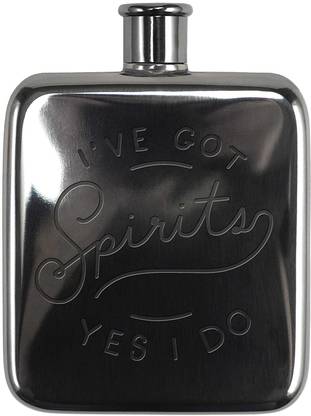 SmartAge SmartAge Portable Pocket Hip Flask Bottle | Gun Metal I've Got Spirits Yes I Do Gun Metal Hip Flask