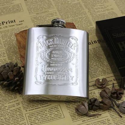 Nexshop ™ jack daniels Silver With Pocket Liquor Bottle Wine Whiskey Alcohol Drinks Stainless Steel Hip Flask