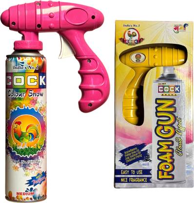 ABCD Holi Snow Gun with Detachable Handle – Festive Foam Spray for Ultimate Fun Holi Color Paste Pack of 1