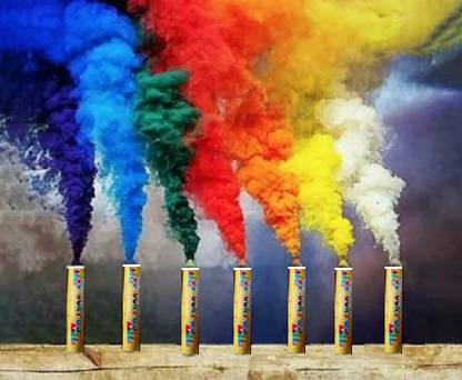 Eco Friendly Holi (pack of 5)multi Color fog bomb, colors smoke for events, Holi gulal Holi Color Powder Pack of 5