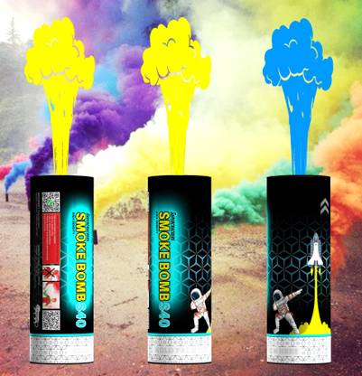 SMARTDECOR Holi Colour Power S40 High Density Fog candle Holi Color Powder Pack of 3