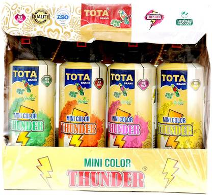 TOTA Mini Thunder Colour Cloud Spray for Holi- Holi Gadget-150 ml Each Holi Color Powder Pack of 4
