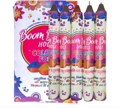 QinPin 5 Pc Gulal Holi Rainbow Colour Fog Bomb - Vibrant Safe Color Eco Friendly Gulal Holi Color Powder Pack of 5