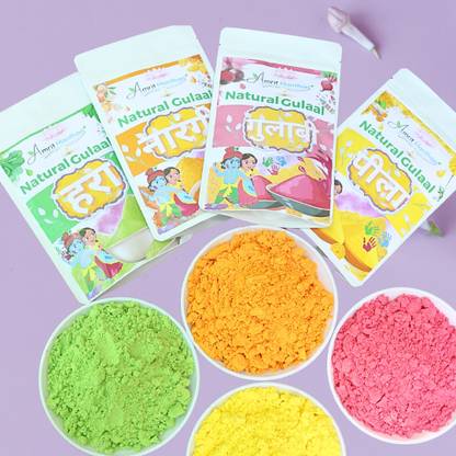 Amrit Manthan Amrit Manthan Herbal Holi Colours Holi Color Powder Pack of 4