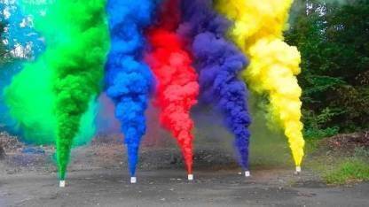eGharonda Small 5 MULTI COLOR SMOKE FOG Holi Color Holi Color Powder Pack of 1