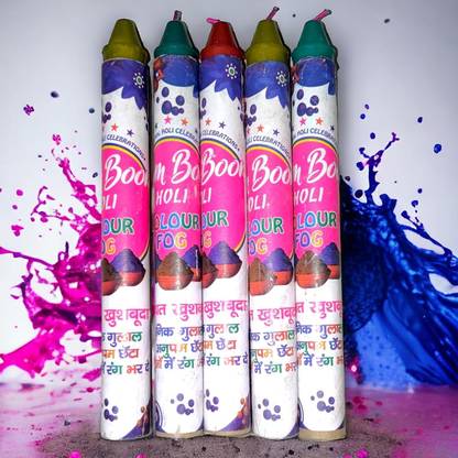 Raga Plus Organic Herbal Gulal Fog colourColors in Gift Packaging Box_U Holi Color Powder Pack of 5