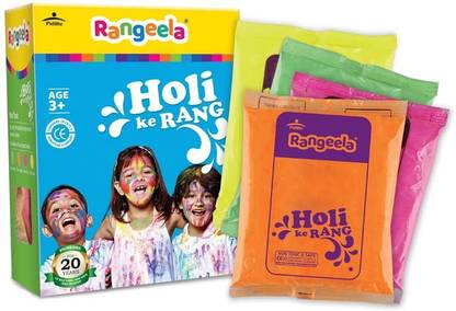 Pidilite Rangeela Holi Ke Rang - Non-Toxic, Soft, Smooth, Washable Holi Color Powder Pack of 3