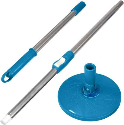 Primeway SS Spin Mop Telescopic Handle with Disc Plate Set, 124cm Expandable Stick Length Floor Wiper