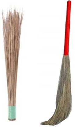 SWACHH BHARAT Phool Jhadu +Seek Jhadu combo Plastic Wet and Dry Brush