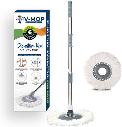 V-MOP Premium Adjustable Mop Stick for Floor- Easy to fit for All Bucket Mops String Mop