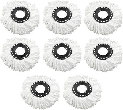 Fclues Rotating Magic Spin Microfiber Mop Head Refill only, 8 Pcs Set Refill