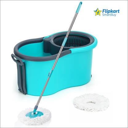 Flipkart SmartBuy 360 CLEANING MOP SET FLOOR CLEANING COMES WITH 2 MICROFIBER REFILL AND MOP STICK Bucket, Mop, Mop Set