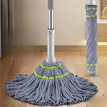 Ladu Creation Round Twist Mop for Floor Cleaning, Long Handled Microfiber Floor Mop with Top Mop