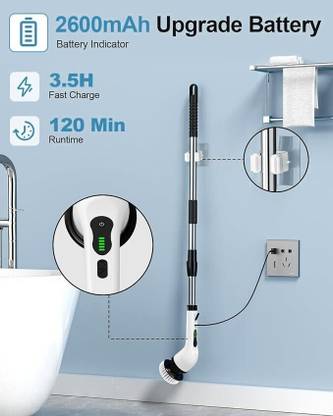 Wengonvila Electric Spin Scrubber 9-in-1 | Cordless Cleaning Brush with Adjustable Speed Cleaning Brush
