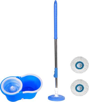 Qozent lowest price spin stick mop handle spin mop wat (With 2 Refill) Wet & Dry Mop