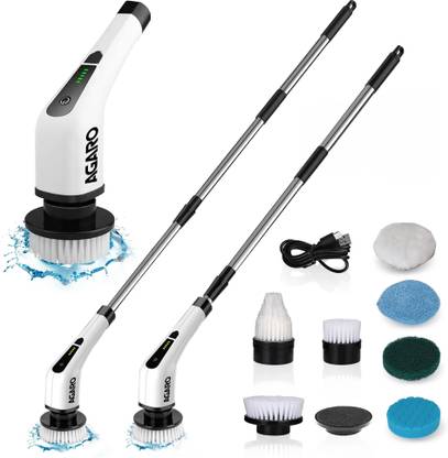 AGARO Royal Electric Spin Scrubber,Cleaning Brush Scrubber for Home, 350RPM/Mins-8 Cleaning Brush