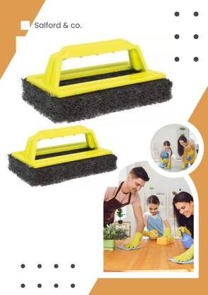 Radiantmstore Bathroom Scrubber Brush (2-Pack) ? Tough Fiber Bristles for Easy Cleaning | Scrub Pad