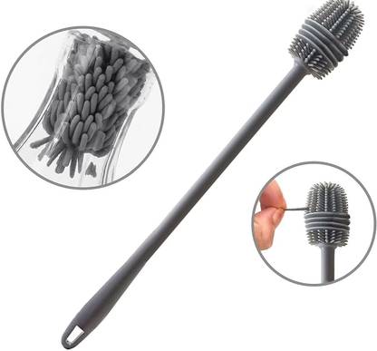 UNITYSALES Plastic Multipurpose Long Bottle Cleaning Brush Water Bottle Cleaner - Set of 1 Silicone Wet and Dry Brush