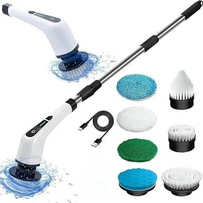 SHOPOGENIX Spin Scrubber with 9 in 1 Brush Heads and Storage Bag,Cordless Deep Cleaner Cleaning Brush