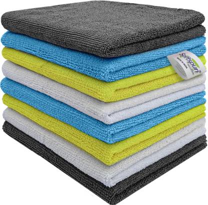 SOFTSPUN SOFTSPUN Microfiber Cleaning Cloths, 8 pcs 40x40cms 220GSM Multi-Color. Wet and Dry Microfiber Cleaning Cloth