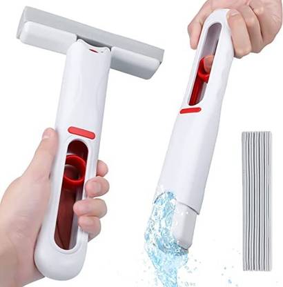 Zorzel Mini Cleaning Mop, Portable Squeeze Mop, Hand-Washable Desktop Cleaning Silicone, Sponge Wet and Dry Brush