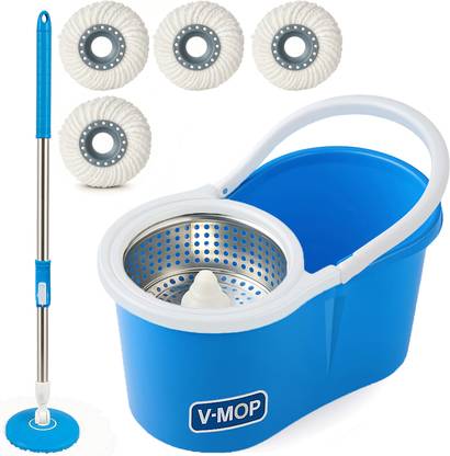 V-MOP Premium Blue Spin Bucket Floor Cleaning Mop Set - BL04 - Mop Set, Mop, Cleaning Wipe, Bucket