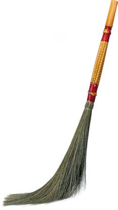 Hari Ram Gulab Rai Floor Broom with Soft No Dust Grass Plastic Handle Phool Jhadu for Home Grass Dry Broom