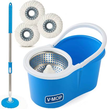 V-MOP Premium Blue Spin Bucket Floor Cleaning Mop Set - BL03 - Mop Set, Mop, Cleaning Wipe, Bucket