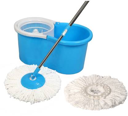 Mast Magic Spin Mop, Floor cleaning mop stick with Bucket and 2 refills Mop Set