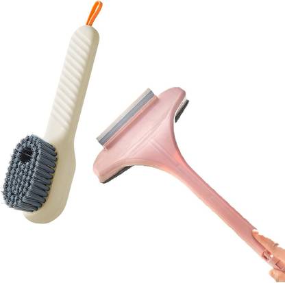 NARV Screen Brush 2 in 1 Mesh Cleaning | Shoe Cleaning Brush with Hanging Hole K3 Plastic Wet and Dry Brush