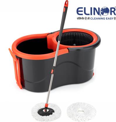 ELINOR NEW AMAZING MOP SET IN BLACK COLOR AND IT COMES WITH 2 MICROFIBER REFILL SET Dust Mop