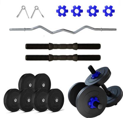 Lifelong 15 kg Chaze by Milind Soman CZRHGC02 Rubber Home Gym Set15kg Plate with GymAccessories Home Gym Combo