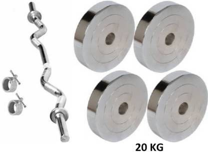 GYM KART 20 kg 20 KG(5 Kg * 4) Home Gym Set With 4 Ft Curl Bar Rod Gym Home Gym Combo