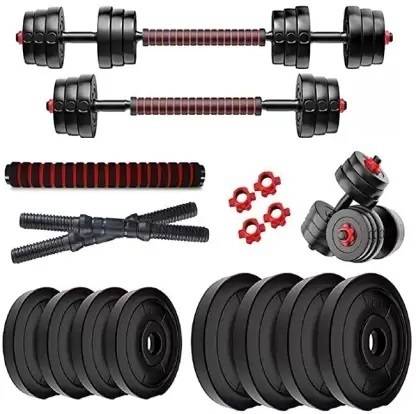 JASMINE 10 kg 3 In 1 Convertible Dumbbells & Barbell Home Gym Set Kit For Home Workout Home Gym Combo