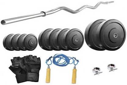 Protoner 5 kg 5 kg PVC weight with Curl rod Home Gym Combo