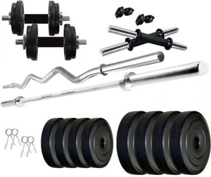 NSP 12 kg Pvc weight 3Ftt Curl Rod and 4Ft Straight Rod Home Gym Combo Home Gym Combo