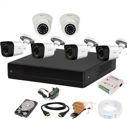 CP PLUS 8 Channal HD DVR 1080p 1Pcs,Outdoor Camera 2.4 MP 4Pcs,Indoor Camera 2.4 MP 2Pcs Security Camera