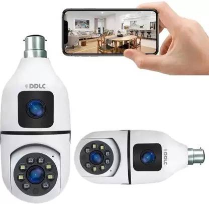 SNARIOVSN 2in1 Dual Lens Dual Screen Bulb WiFi Wireless 4MP HD Live View Security Camera