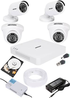 HIKVISION 4 CHANNAL HD DVR 1080P,Outdoor Camera 2Pcs,Indoor TURBO HD Camera 2Pcs, Security Camera
