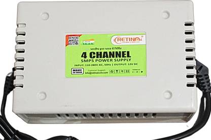Retinai 4 Channel CCTV SMPS| Power Supply| Short Circuit Resistence Security Camera