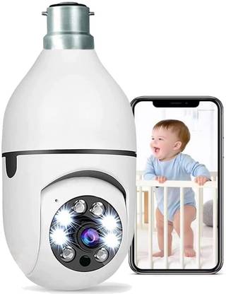 TP PLUS Wi-Fi CCTV Cam 1080p Wireless PTZ Bulb Shape V380 Pro | Indoor 360° Smart Home Security Camera