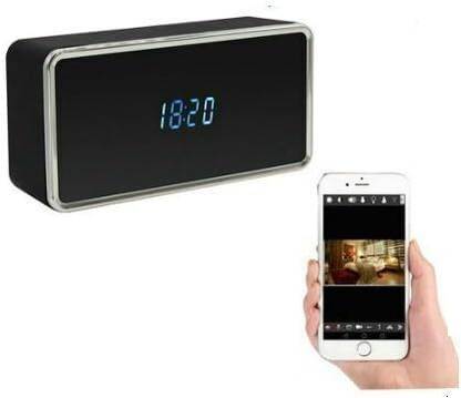 SPYTECTIFY Wi-Fi Clock Camera Rectangle Shape HD 1080P App Control Clock Camera Security Camera