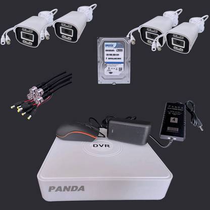 Panda 5MP CCTV Kit with 4 Bullet Cameras, Color Night Vision, Mic, Security Camera