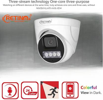Retinai 3 MP IP DOME CAMERA with COLOR NIGHT VISION & POE SUPPORT Security Camera