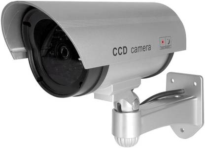 Estervig Realistic Dummy CCTV Camera with LED Lights - Fake Bullet Security Camera 1 Pcs Security Camera