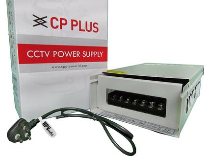 CP PLUS CCTV Metal Body Power Supply 12V 10Amp For 8Ch With UPV Power Cable - CP-DPS-MD100-12D Combo Pack Security Camera