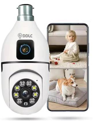 DDLC Light Bulb Security Camera, Dual Lens Camera 4mp Light Bulb Camera WiFi Outdoor Security Camera